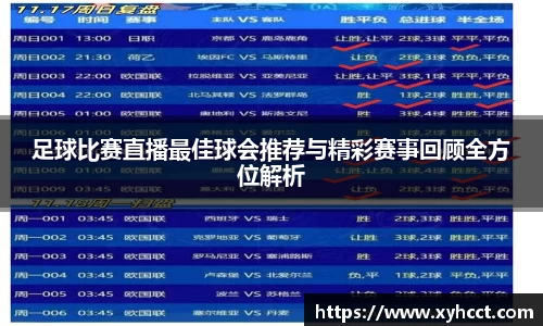 足球比赛直播最佳球会推荐与精彩赛事回顾全方位解析